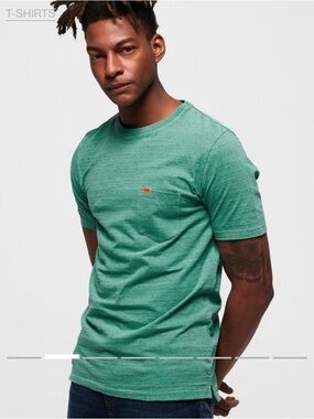 Superdry Men's Heather Mint Green Pocket Tee
